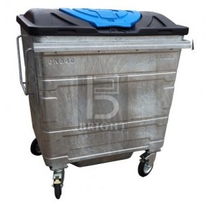 Hot Dipped Galvanized Mobile Garbage Bin 1100L
