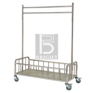 Stainless Steel Linen Hanging Trolley c/w Bottom Basket