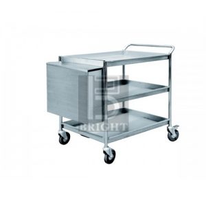 Stainless Steel 3 Tiers Trolley c/w Hanging Bin