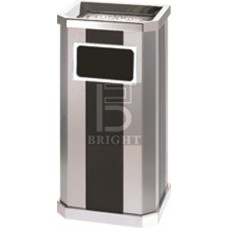Stainless Steel + Print Coating Diamond Shape Waste Bin c/w Ashtray
