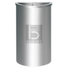 Stainless Steel Semi Round Bin 1/2 Ashtray 1/2 Open Top