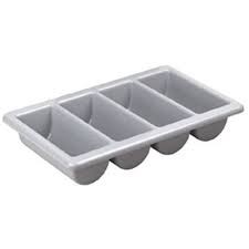 4 COMPARTMENT CUTLERY TRAY GREY