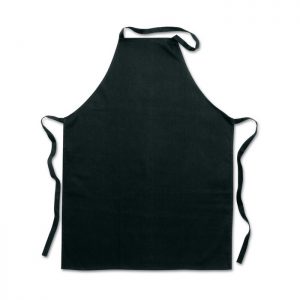 CHEF FULL APRON – PLAIN BLACK WITH POCKET